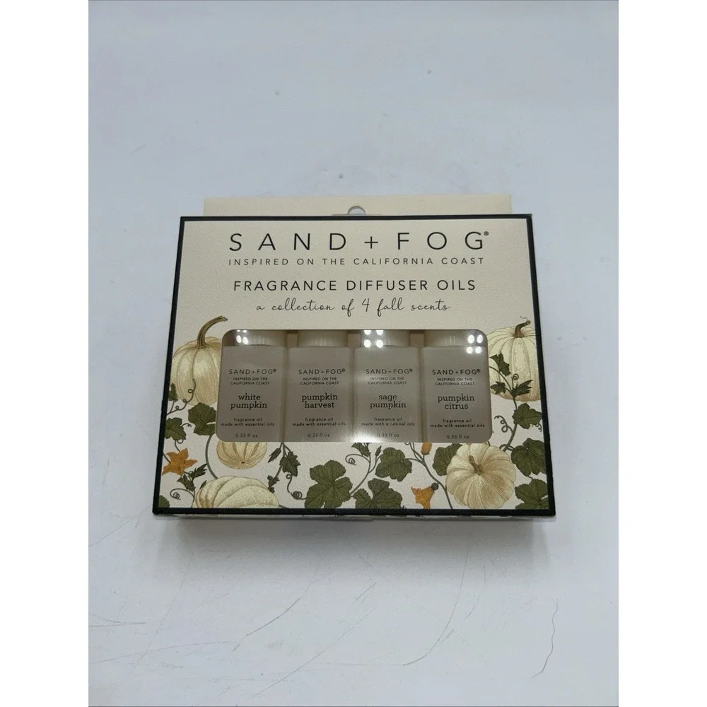 SAND AND FOG 4pk Fall Variety Fragrance Oils Set NEW Sage Pumpkin White Pumpkin